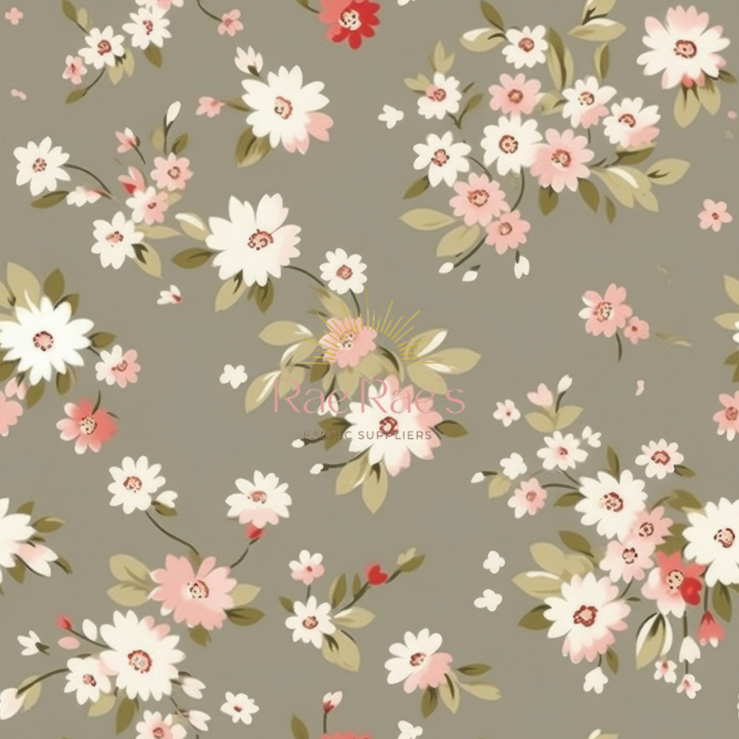 Khaki dainty floral