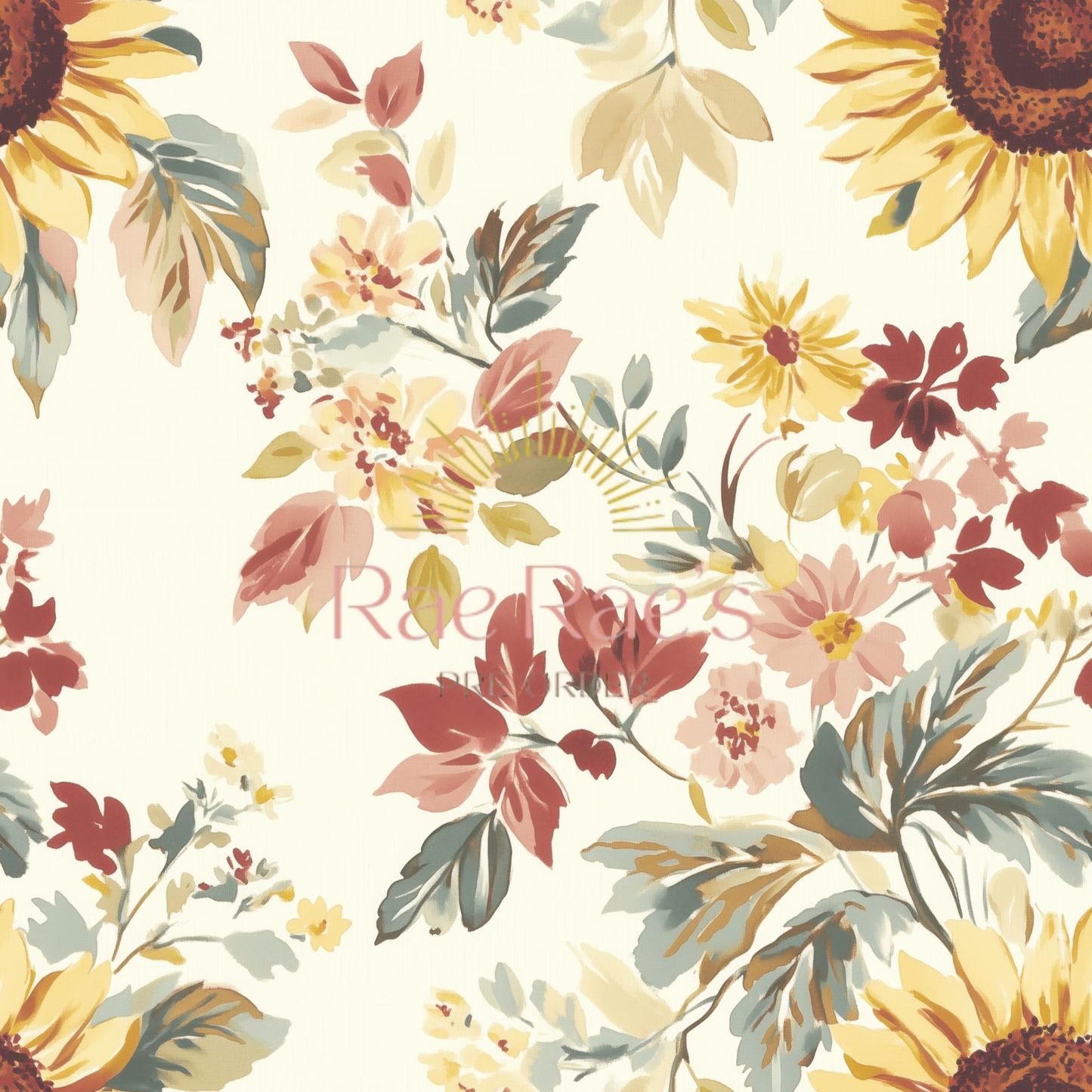 Watercolour vintage sunflowers - Canvas