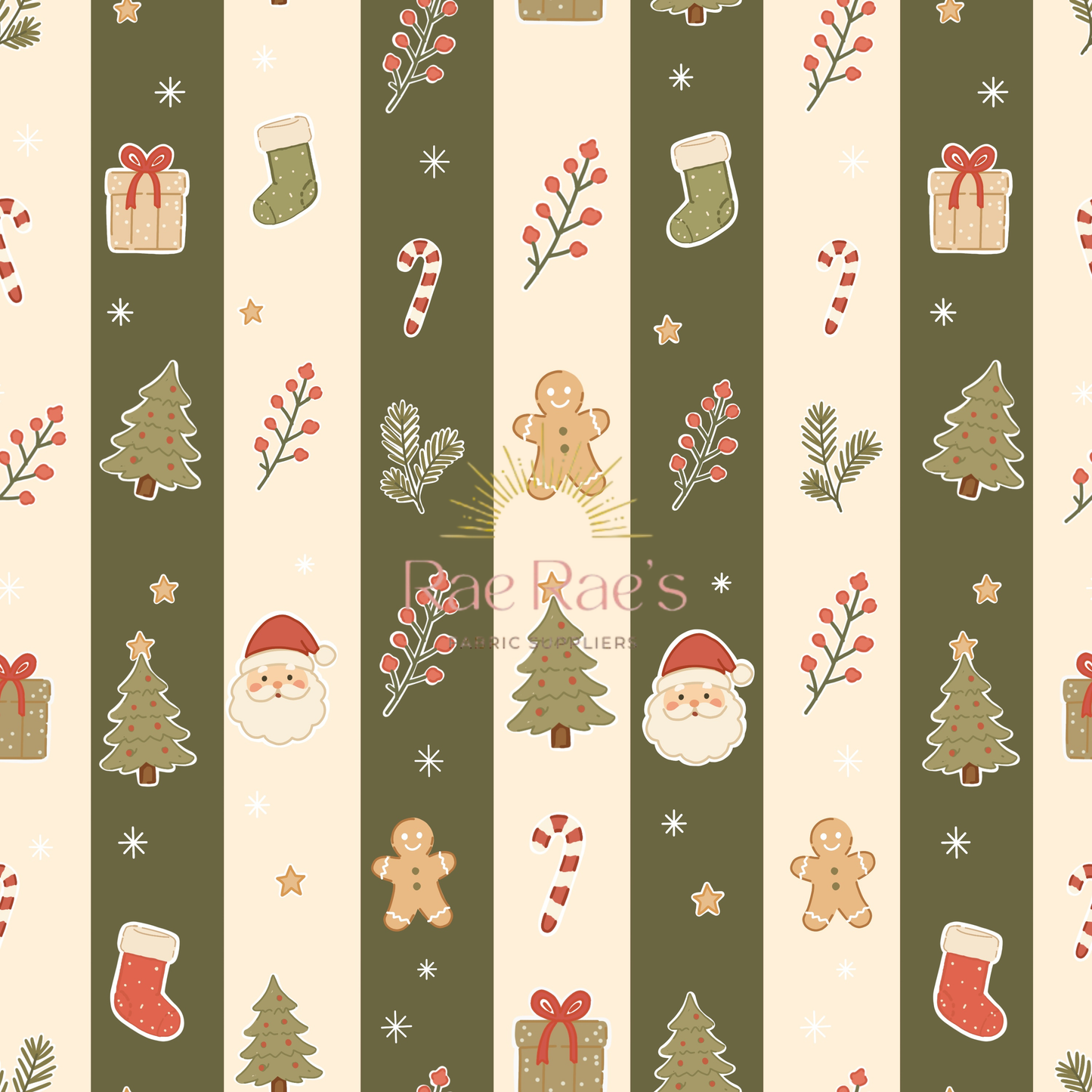 Candy cane stripes Green