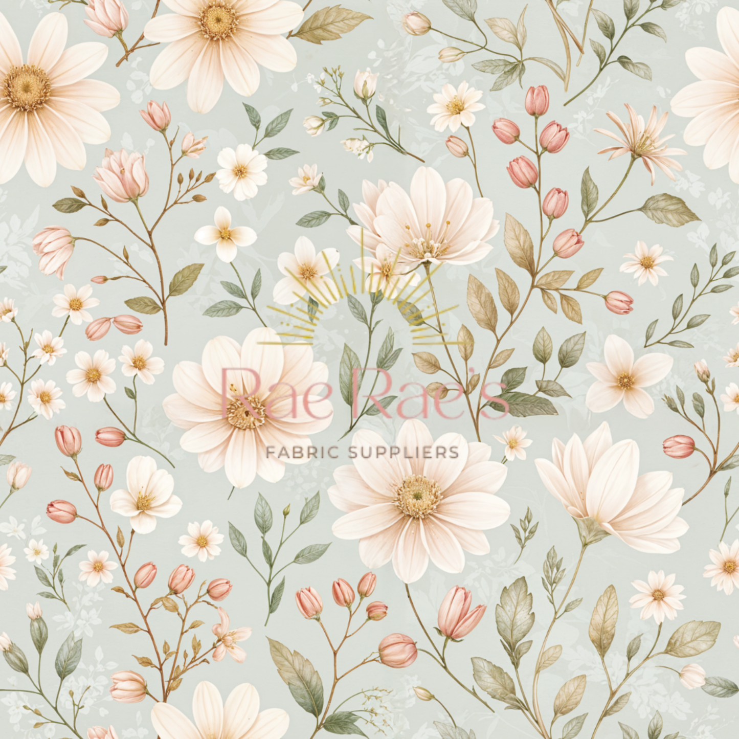 Neutral florals - Denim