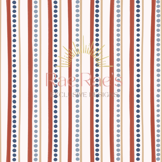 Blue dot red stripe
