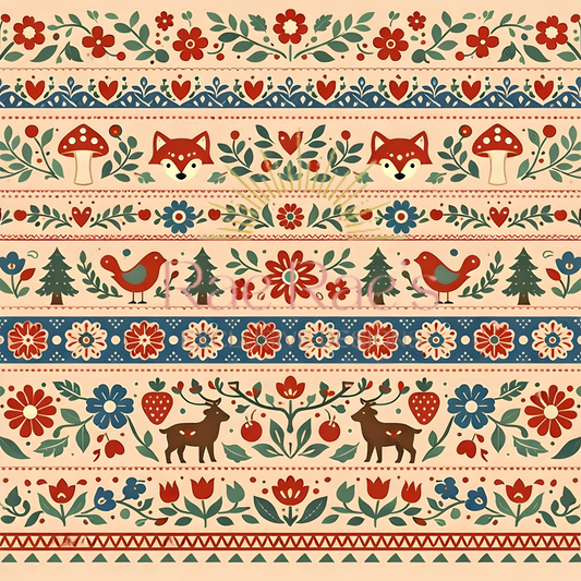 Scandi Folk Stripe Peach Fox