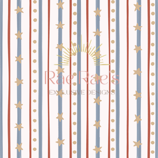 Blue and Red Star Stripes