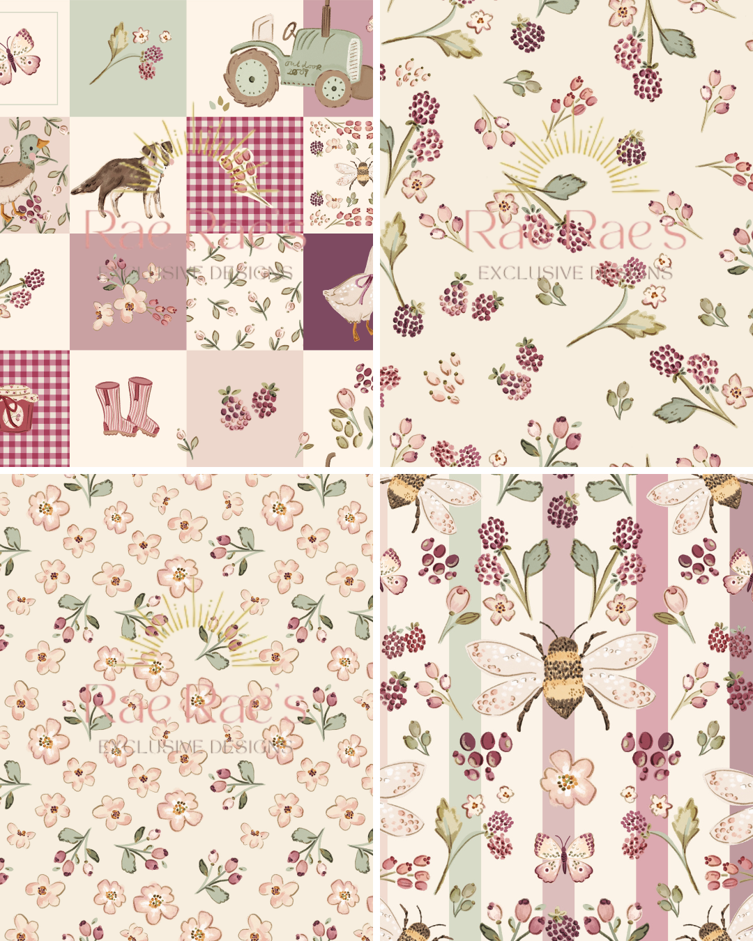 Capsule Bramble Bee Patch Floral Sprig