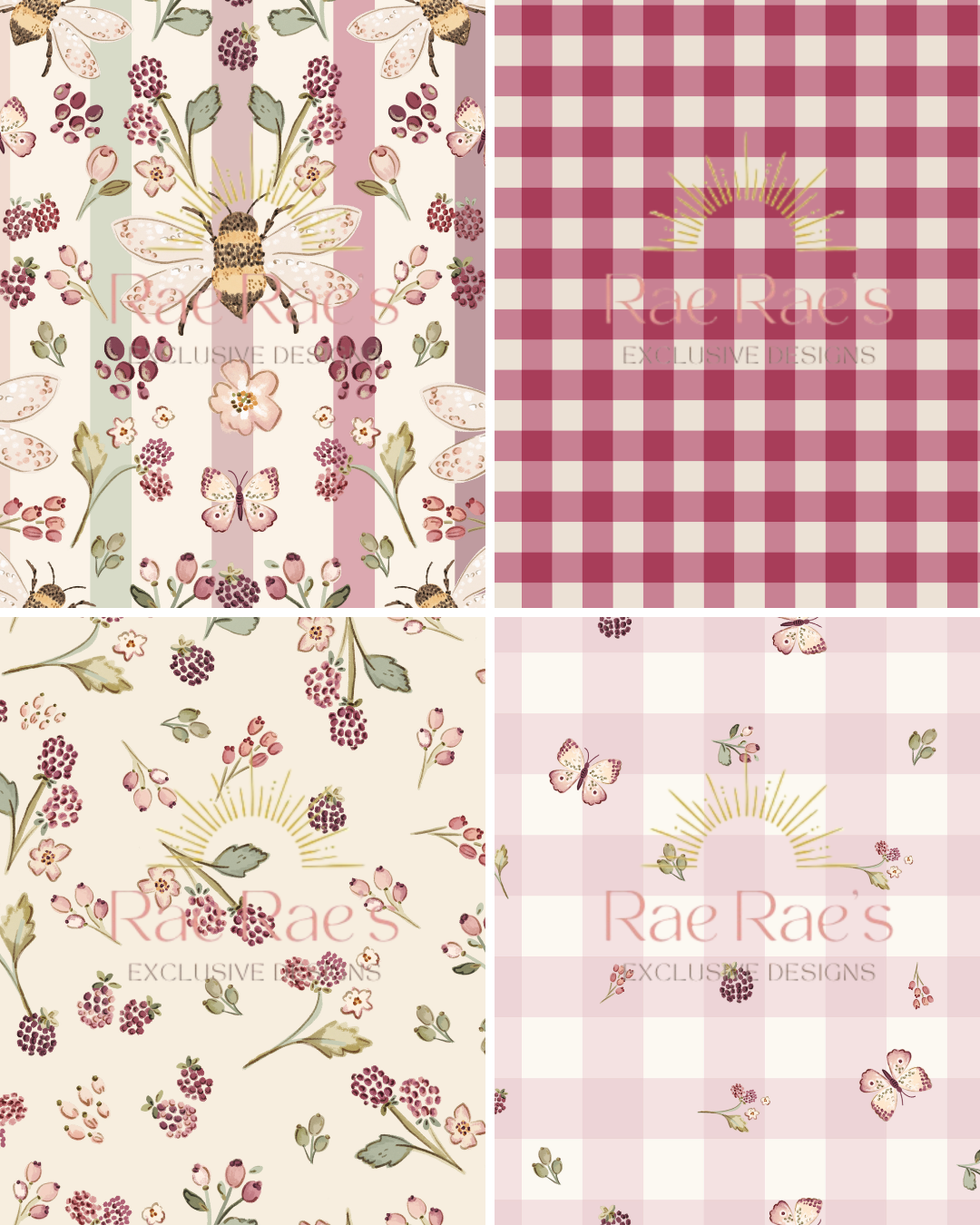 Capsule Bramble Bee Butterfly Floral Gingham