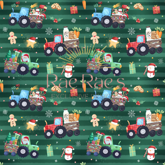 Christmas Tractor Green