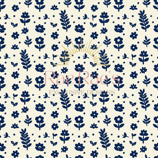 Navy Flower Ditsy