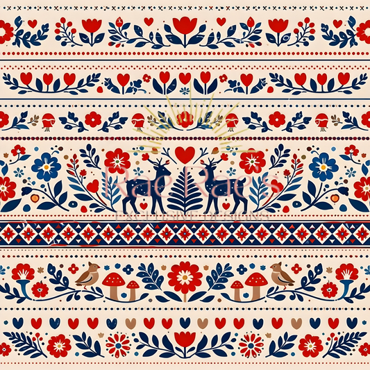 Scandi Folk Stripe Cream Tree