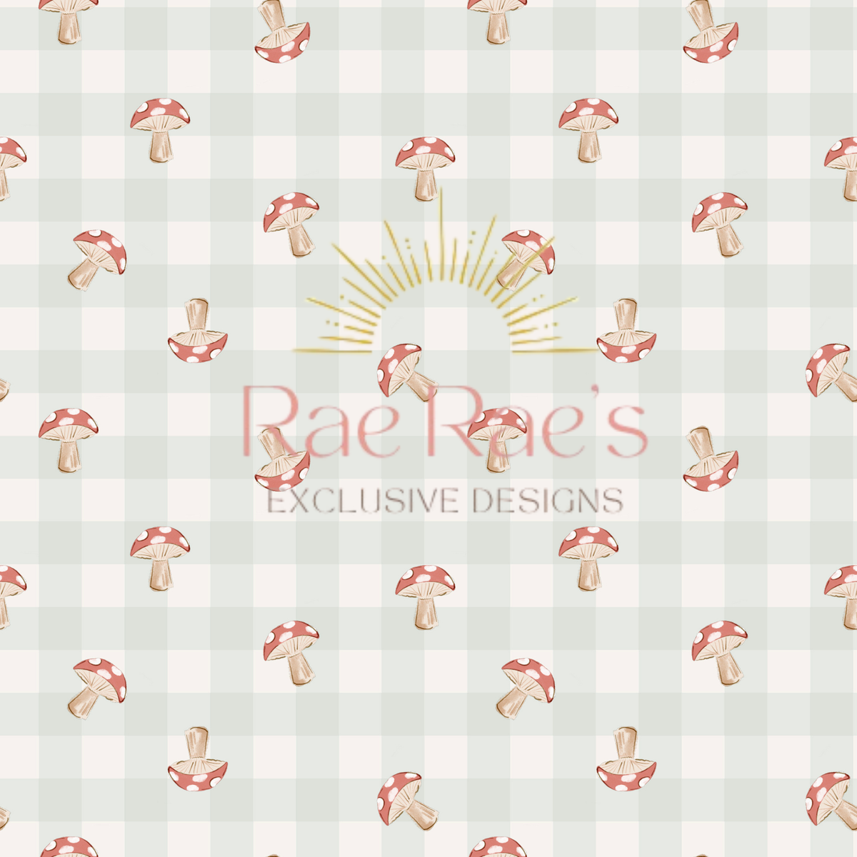 Bluebell toadstool gingham