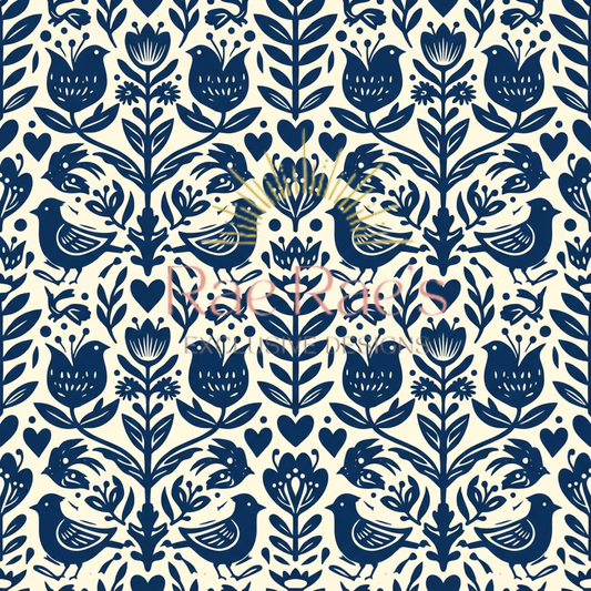Navy Flower Bird