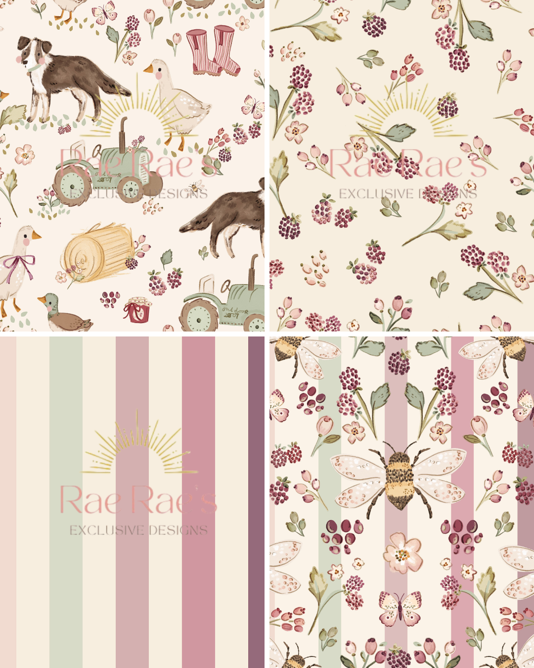 Capsule Bramble Bee Stripe Sprig
