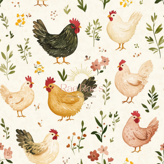 Floral chickens