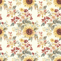 Watercolour vintage sunflowers