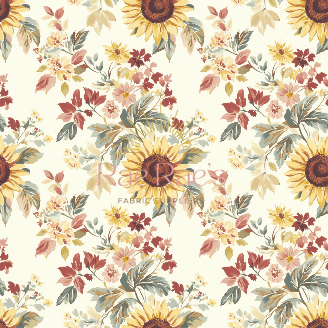 Watercolour vintage sunflowers