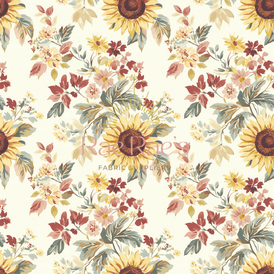 Watercolour vintage sunflowers