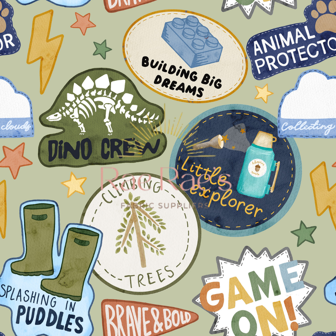 Childhood fun -Sage - Exclusive colourway