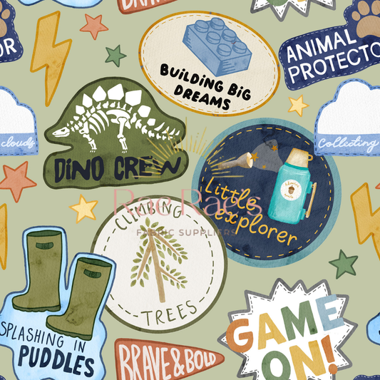 Childhood fun -Sage - Exclusive colourway