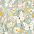 Sage floral butterflies