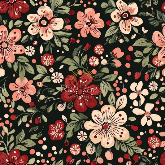 Xmas retro floral