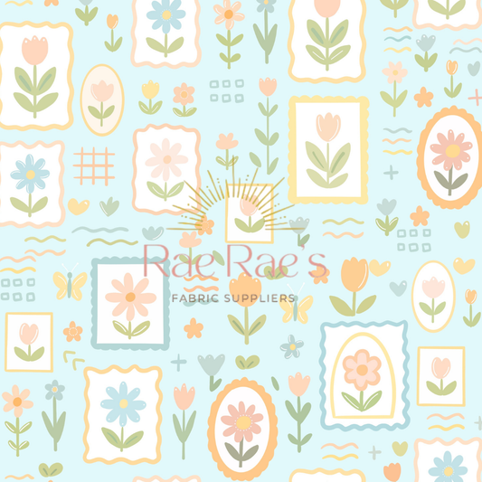Spring stamps - blue