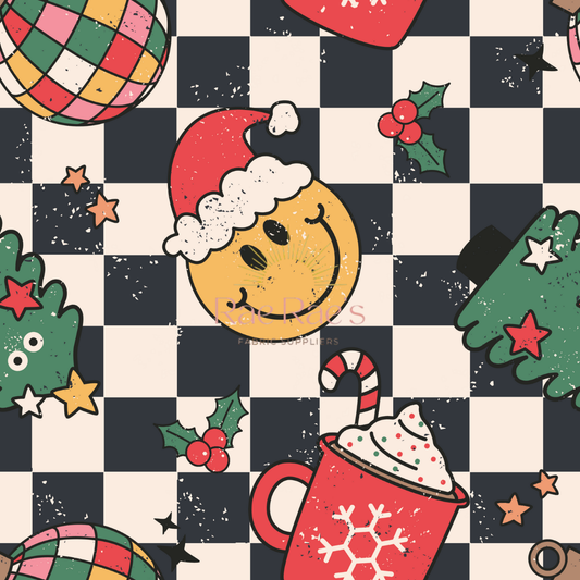 Retro Christmas smileys