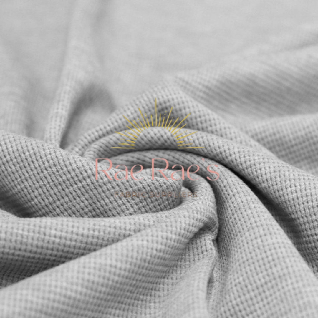 Waffle Knit Jersey - Light Grey Melange