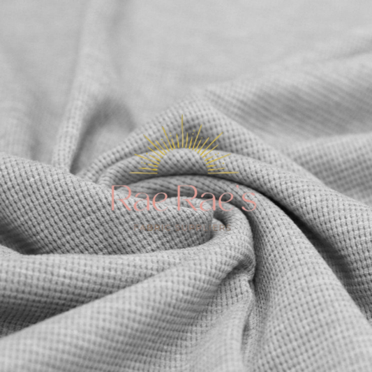 Waffle Knit Jersey - Light Grey Melange