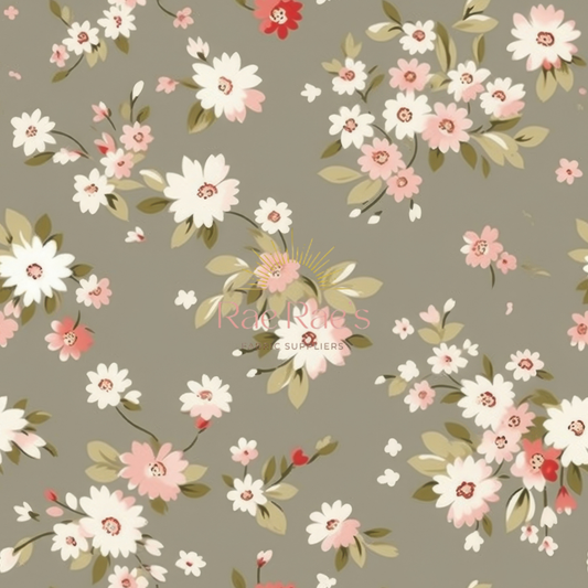 Khaki dainty floral