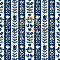 Navy Flower Stripe