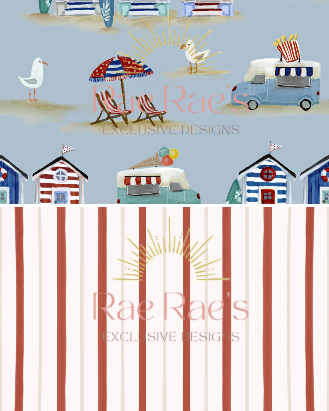 Mini Capsule Beach Hut Red Stripe