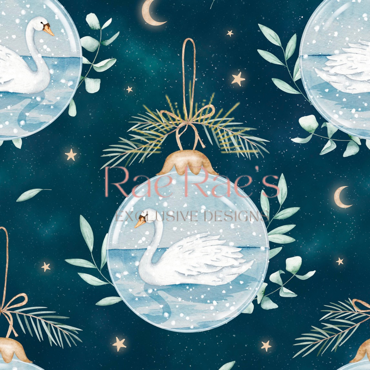 Swan bauble teal