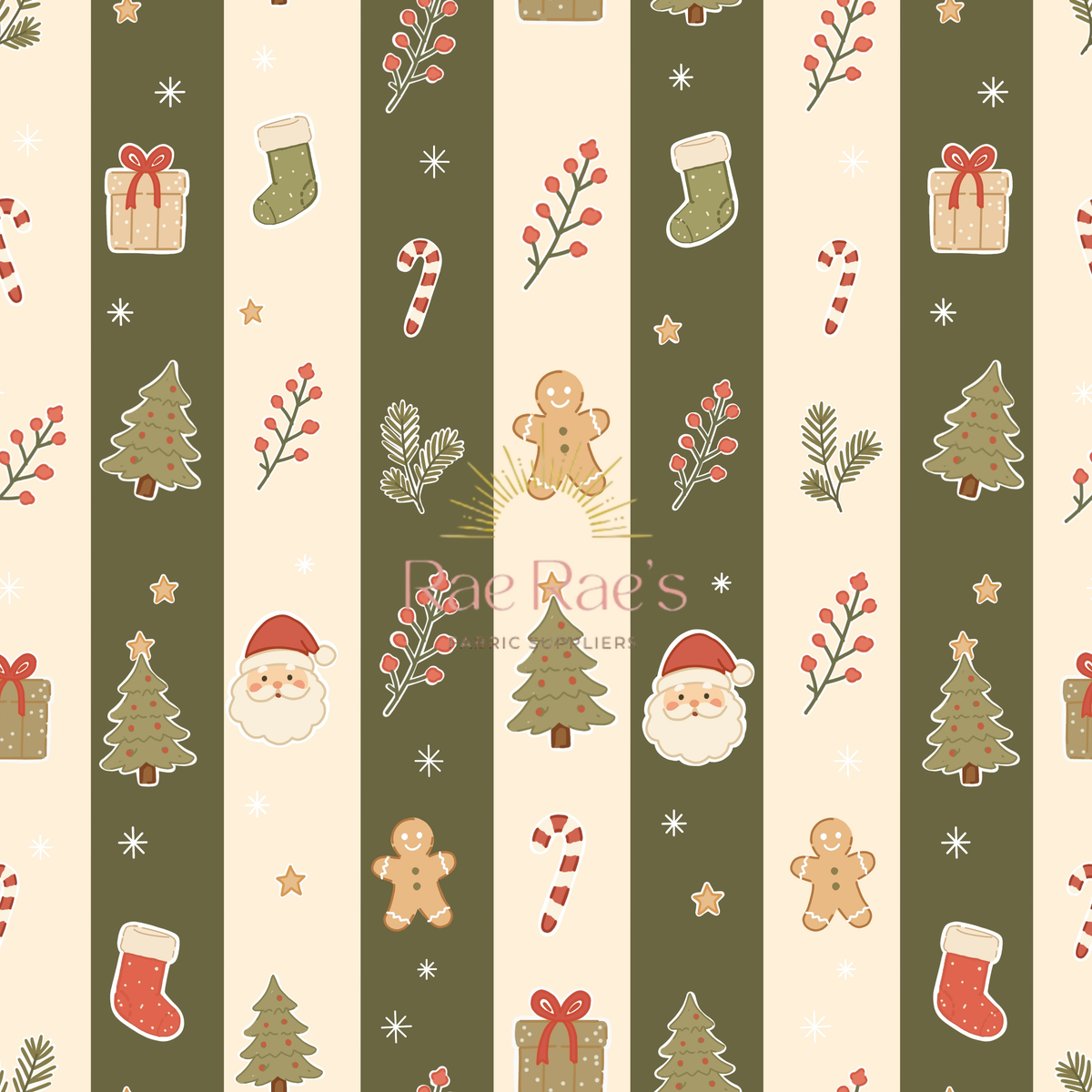 Candy cane stripes Green